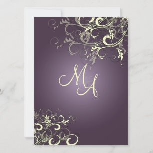 PixDezines Vanilla Swirls/DIY Dark Purple Bckgrnd Invitation