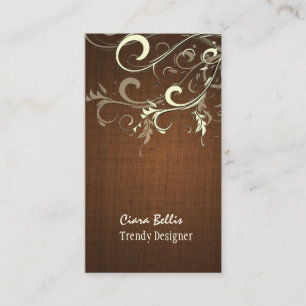 PixDezines vanilla swirls/faux linen Business Card