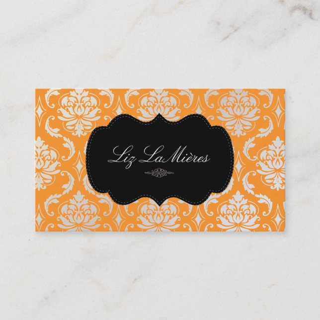 PixDezines Vendome Damask Business Card (Front)