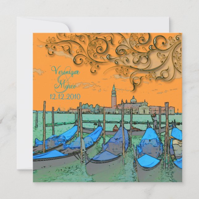 PixDezines Venezia wedding invitations/gondolas Invitation (Front)