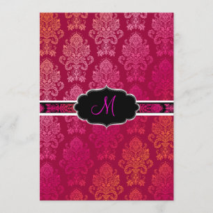 PixDezines Victorian Damask/Berry, Berry/DIY colou Invitation