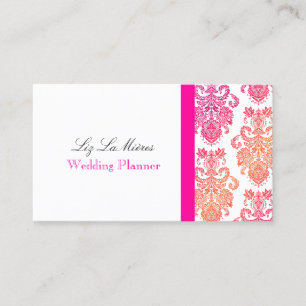 PixDezines Victorian Damask/DIY colours/sherbert Business Card