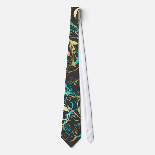 PixDezines Vine Swirls |DIY text+colour Tie (Front)