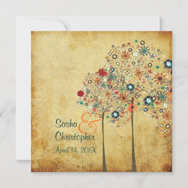 PixDezines Vintage Autumn Blooms Invitation (Front)
