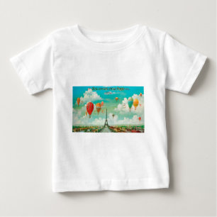 PixDezines vintage balloons/eiffel/paris Baby T-Shirt