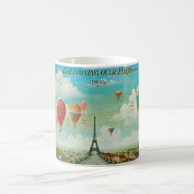 PixDezines vintage balloons/eiffel/paris Coffee Mug (Center)