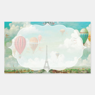 PixDezines vintage balloons/eiffel/paris Sticker