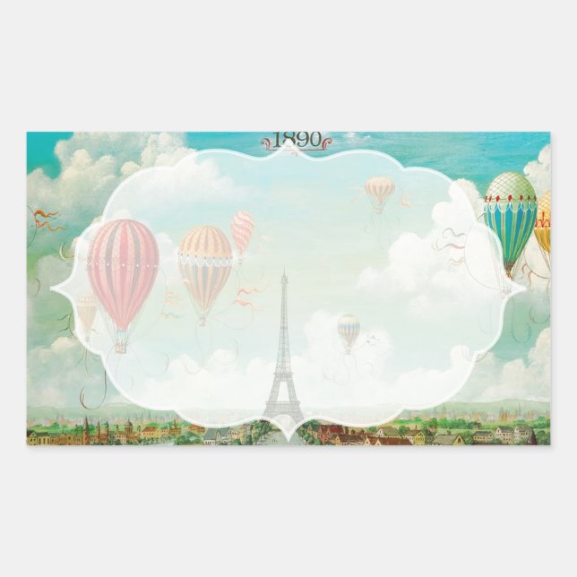 PixDezines vintage balloons/eiffel/paris Sticker (Front)