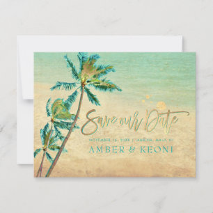 PixDezines Vintage Beach/Palm Trees/Save the Date  Save The Date