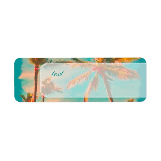 PixDezines vintage beach scene Return Address Label