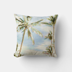 PixDezines vintage beach scene Throw Pillow