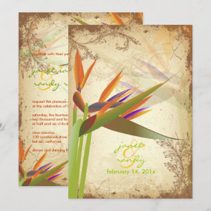 PixDezines VINTAGE BIRD OF PARADISE Invitation