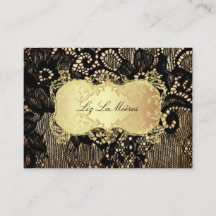 PixDezines VINTAGE BLACK LACE/FAUX PARCHMENT Business Card