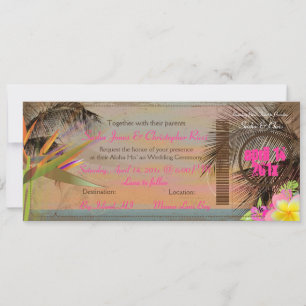 PixDezines vintage boarding pass/bird of paradise Invitation