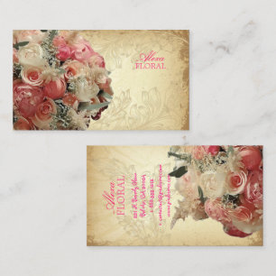 PixDezines vintage bouquet, florists/diy colours Business Card