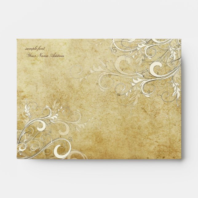 PixDezines Vintage Cream Swirls envelopes (Front)