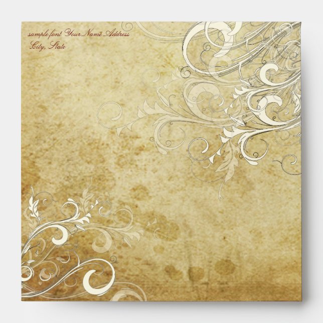 PixDezines Vintage Cream Swirls envelopes (Front)