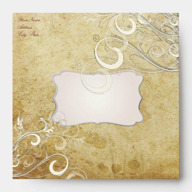 PixDezines vintage cream swirls Envelopes (Front)