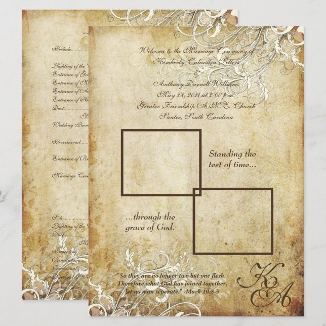 PixDezines vintage cream swirls Invitation (Front/Back)