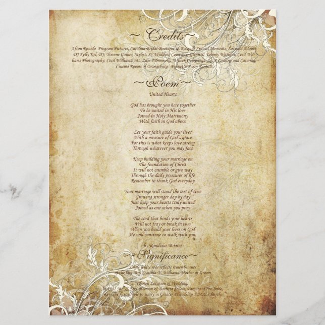 PixDezines vintage cream swirls Program (Front)