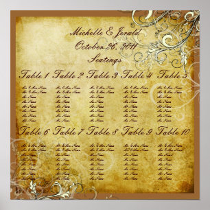 PixDezines vintage cream swirls seating chart