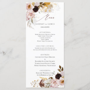 PixDezines Vintage Fall Flowers Blush Burgundy Menu