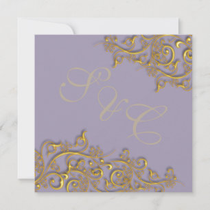 PixDezines vintage faux gold swirls Invitation