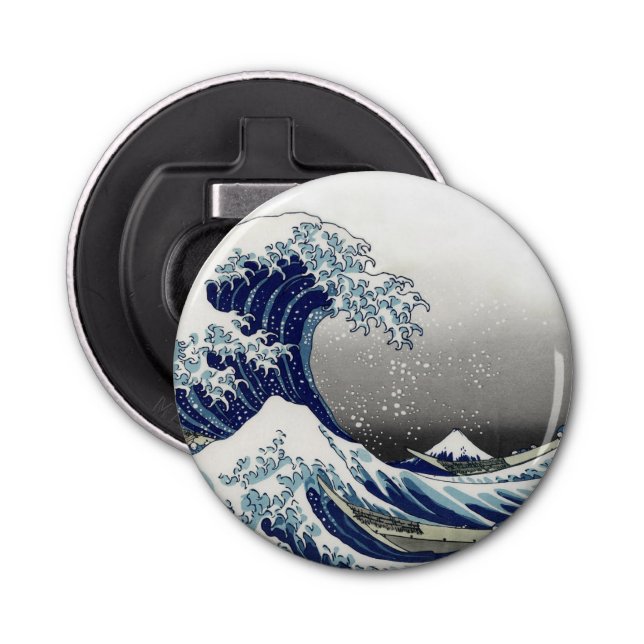 PixDezines Vintage, Great Wave, Hokusai 葛飾北斎の神奈川沖浪 Bottle Opener (Front)