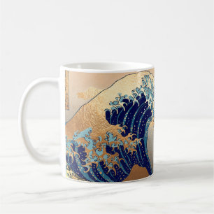 PixDezines Vintage, Great Wave, Hokusai 葛飾北斎の神奈川沖浪 Coffee Mug