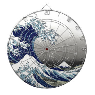 PixDezines Vintage, Great Wave, Hokusai 葛飾北斎の神奈川沖浪 Dartboard