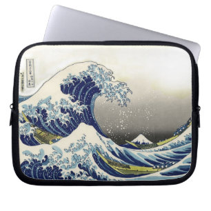 PixDezines Vintage, Great Wave, Hokusai 葛飾北斎の神奈川沖浪 Laptop Sleeve