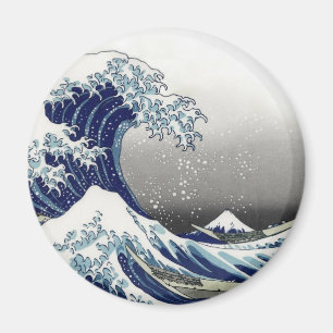 PixDezines Vintage, Great Wave, Hokusai 葛飾北斎の神奈川沖浪 Magnet