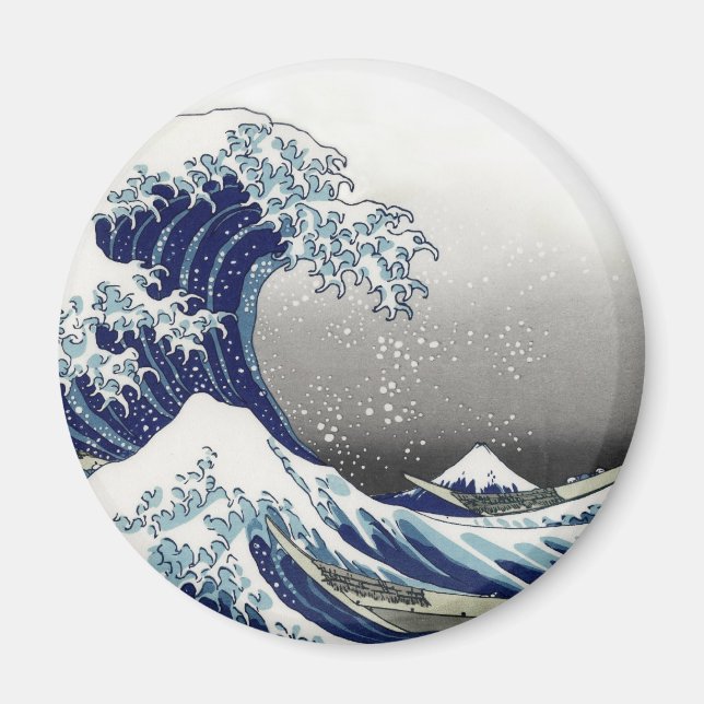 PixDezines Vintage, Great Wave, Hokusai 葛飾北斎の神奈川沖浪 Magnet (Front)