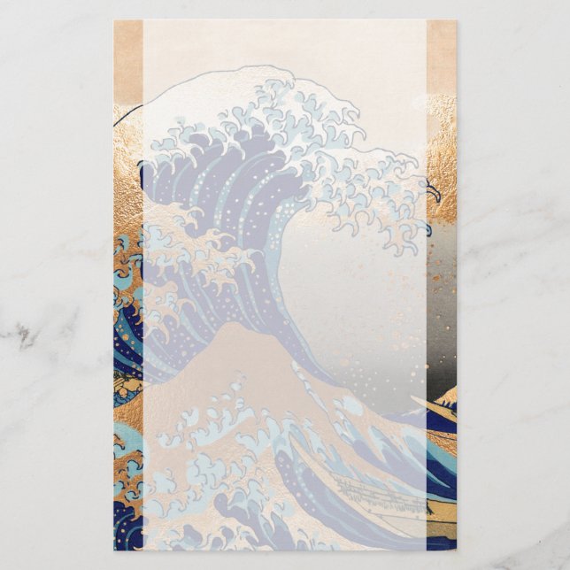 PixDezines Vintage, Great Wave, Hokusai 葛飾北斎の神奈川沖浪 Stationery (Front)