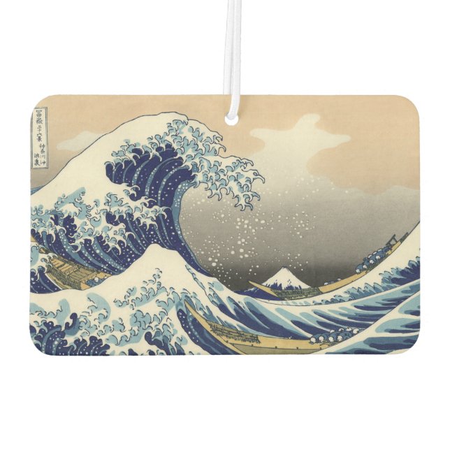 PixDezines Vintage, Great Wave, Hokusai Air Freshener (Back)