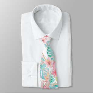 PixDezines Vintage H2 Hawaii Floral Foliage Tie