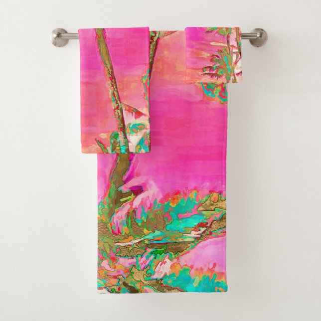 PixDezines Vintage Hawaiian Beach/Pink/Turquoise (En situation)