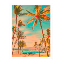 PixDezines Vintage Hawaiian Beach