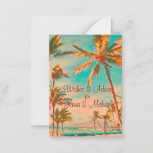 PixDezines vintage hawaiian beach/teal Advice Card