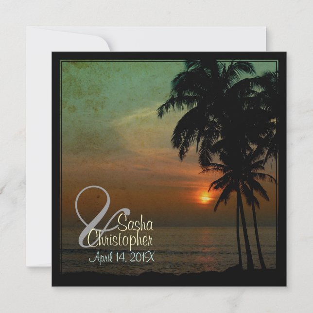 PixDezines vintage hula sunset/luau Invitation (Front)