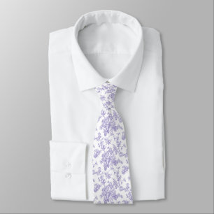 PixDezines Vintage Lavender Purple Toile Roses Tie