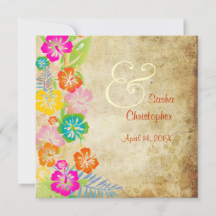 PixDezines vintage/leis/luau/hibiscus Invitation