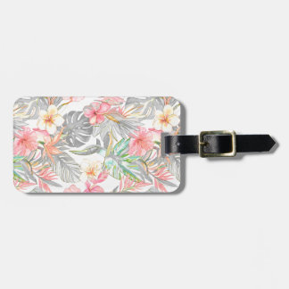 PixDezines Vintage Pastel H2 Hawaii Floral Foliage Luggage Tag