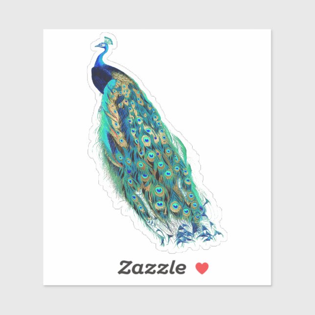 PixDezines Vintage Peacock Green Blue+Gold (Sheet)
