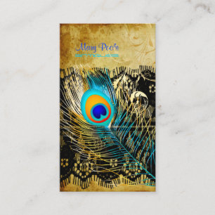 PixDezines Vintage Peacock+Lace/diy fonts Business Card