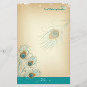 PixDezines vintage peacock, SEO/DIY colour Stationery