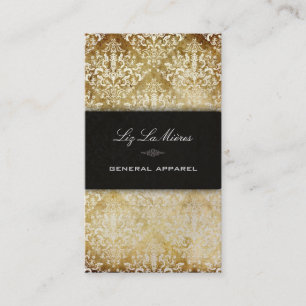 PixDezines Vintage Pearl Étienne Vintage Damask Business Card