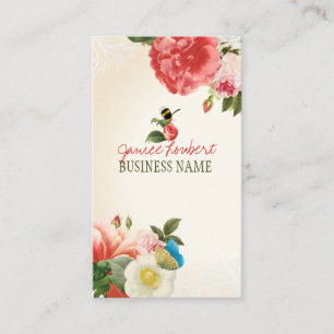 PixDezines Vintage Peonies/DIY Background Business Card