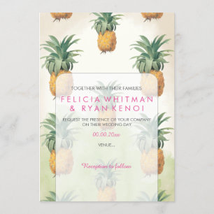 PixDezines Vintage Pinapples/DIY background Invitation
