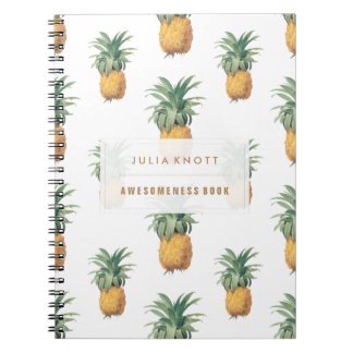 PixDezines Vintage Pineapples/DIY background+text Notebook